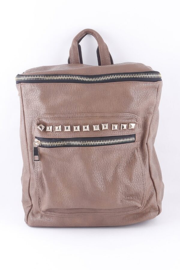 Studded Faux Leather Backpack – Edgy Everyday Bag