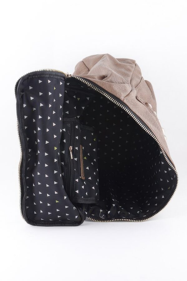 Studded Faux Leather Backpack - Edgy Everyday Bag