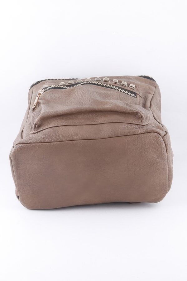 Studded Faux Leather Backpack - Edgy Everyday Bag