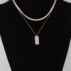 Checkered Jewel Pendant Necklace – 12in Accent