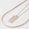 Checkered Jewel Pendant Necklace - 12in Accent