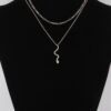 Snake Pendant Necklace with Jeweled Accents