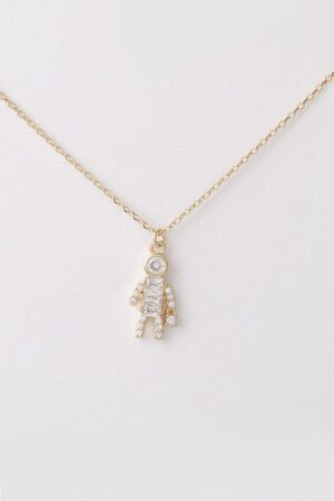 Shopper Pendant Necklace with Jeweled Accents
