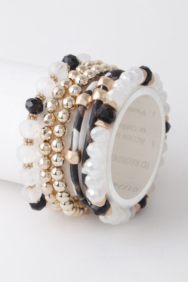 Multi Bead Crystal Bracelet - Layered Beadwork