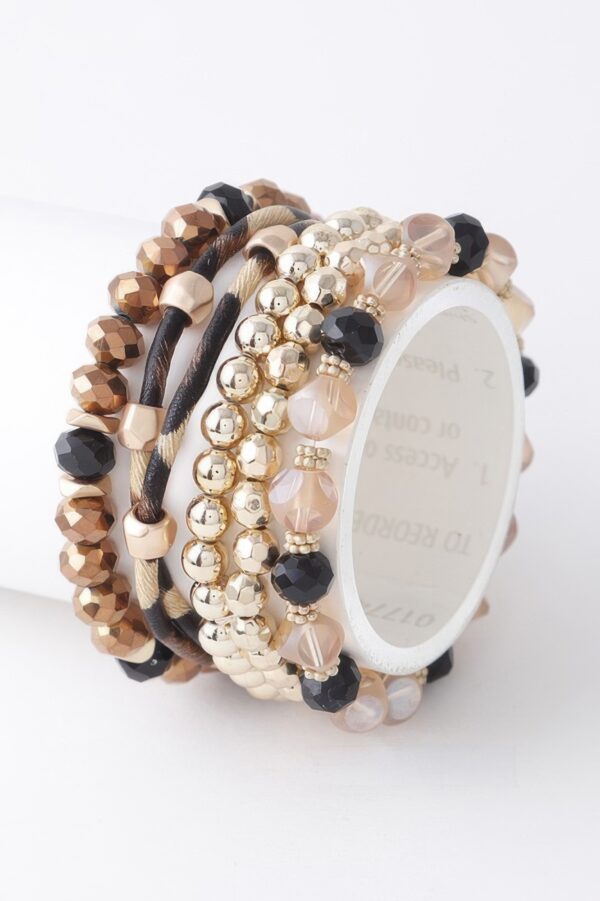 Multi Bead Crystal Bracelet - Layered Beadwork