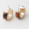 Twist-Textured Marble Huggie Earrings - Compact Hoops