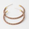 Clay-Bead Hoop Earrings - Textured Hoop Design