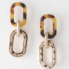 Two-Tone Link Chain Drop Earrings – Contrast Finish