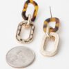 Two-Tone Link Chain Drop Earrings - Contrast Finish