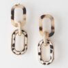 Two-Tone Link Chain Drop Earrings - Contrast Finish