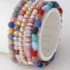 Multi-Bead Crystal Bracelet with Decorative Accents