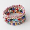 Multi-Bead Crystal Bracelet with Decorative Accents
