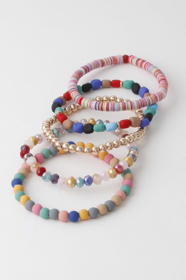 Multi-Bead Crystal Bracelet with Decorative Accents