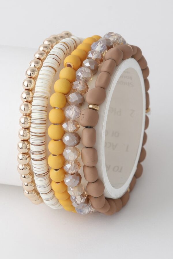 Multi-Bead Crystal Bracelet with Decorative Accents