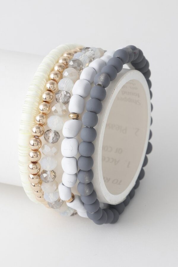 Multi-Bead Crystal Bracelet with Decorative Accents
