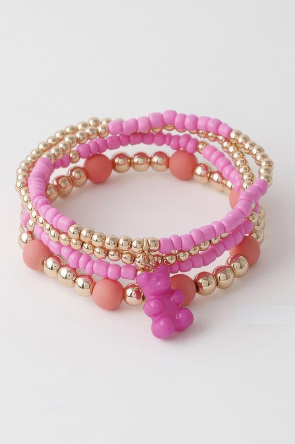 Gummy Bear Charm Bracelet - Multi-Color Charms