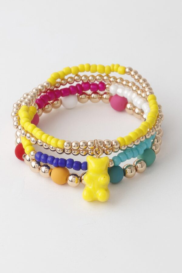 Gummy Bear Charm Bracelet - Multi-Color Charms