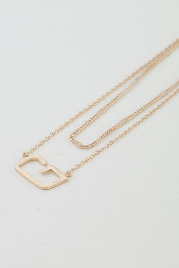 Polished G Pendant Necklace on Classic Chain