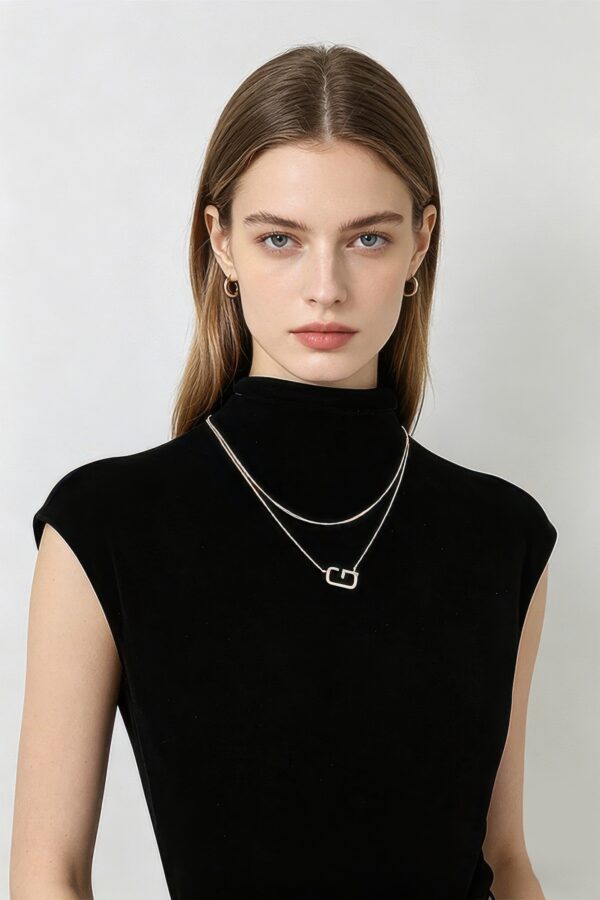 Polished G Pendant Necklace on Classic Chain