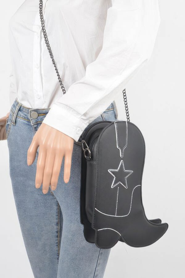Cowboy Boot Crossbody Chain Bag - Novel Silhouette