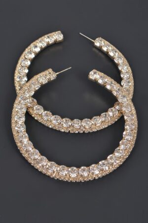 60mm Rhinestone Hoop Earrings – Classic Sparkle Hoop