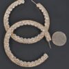 60mm Rhinestone Hoop Earrings - Classic Sparkle Hoop