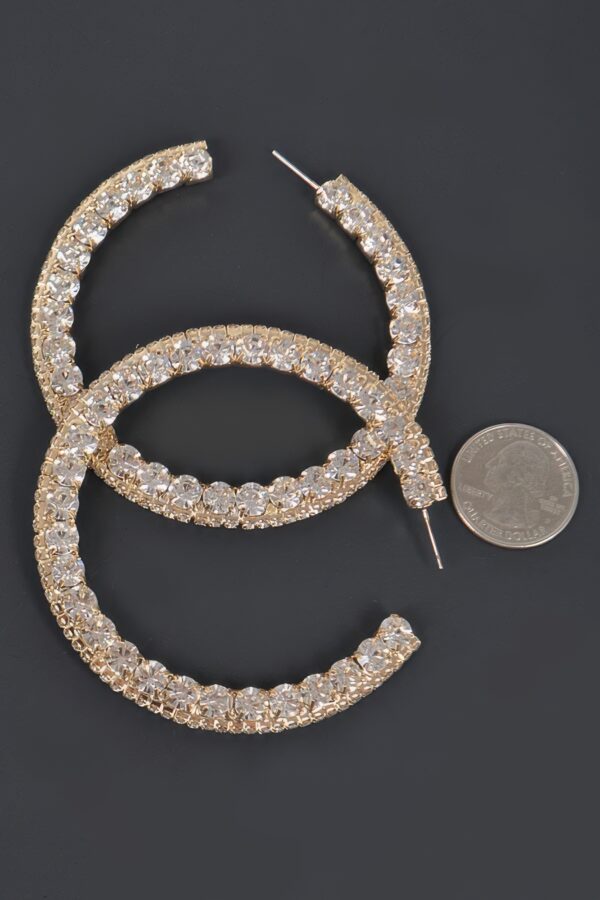 60mm Rhinestone Hoop Earrings - Classic Sparkle Hoop