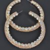 60mm Rhinestone Hoop Earrings - Classic Sparkle Hoop