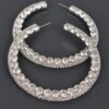 60mm Rhinestone Hoop Earrings - Classic Sparkle Hoop