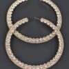 80mm Oversized Rhinestone Hoop Earrings