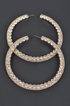 80mm Oversized Rhinestone Hoop Earrings