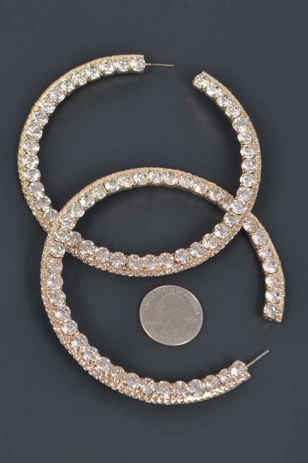 80mm Oversized Rhinestone Hoop Earrings