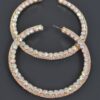 80mm Oversized Rhinestone Hoop Earrings