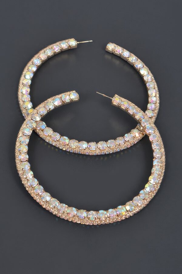 80mm Oversized Rhinestone Hoop Earrings