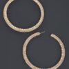 Rhinestone Hoop Earring - 80mm Crystal Accent Hoop