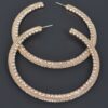 Rhinestone Hoop Earring - 80mm Crystal Accent Hoop
