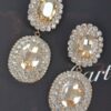 Oval Rhinestone Drop Earrings - Bold Sparkle