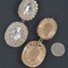 Oval Rhinestone Drop Earrings - Bold Sparkle