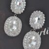 Oval Rhinestone Drop Earrings - Bold Sparkle