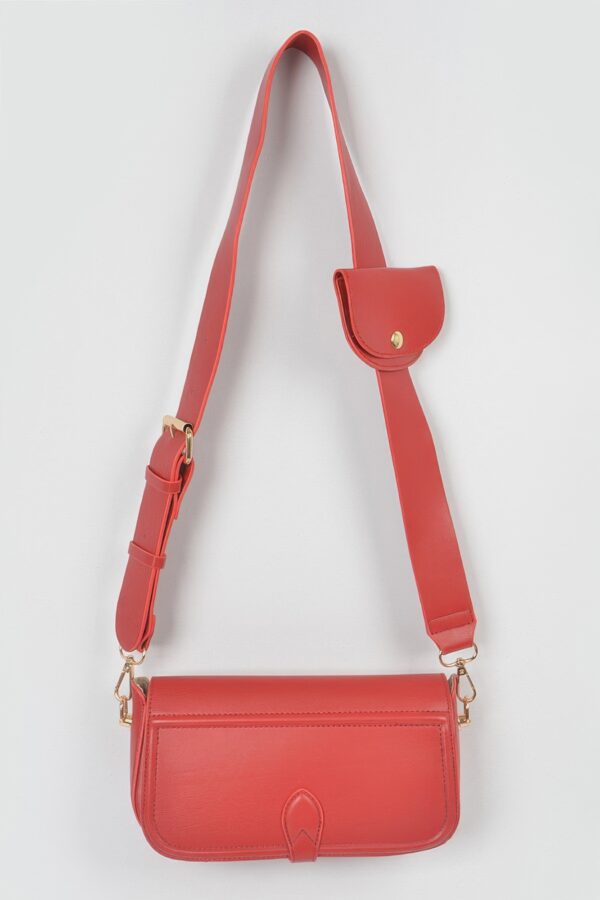 Faux Leather Crossbody Bag with Matching Mini Pouch