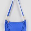 Nylon Shoulder Bag with Acrylic Chain Accent