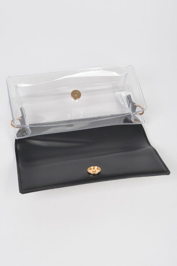 Clear Rhinestone Bag with Link Chain Strap