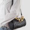 Braided Crossbody Bag with Oversized Chain Accent