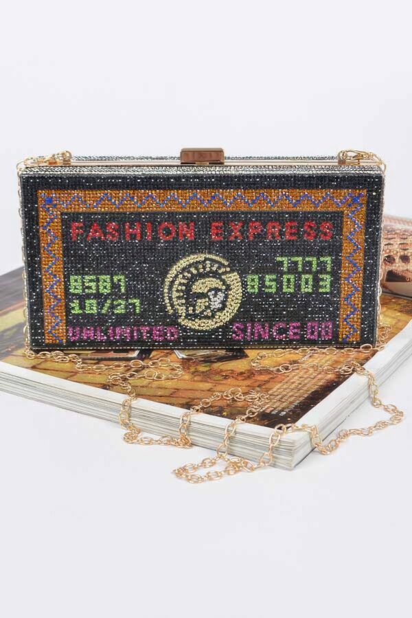 Rhinestone Credit Card Clutch - Compact Sparkle Bag