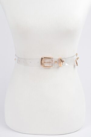 Transparent Chain-Accent Belt – Clear PVC & Iron