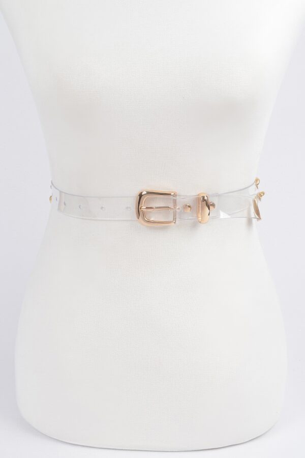 Transparent Chain-Accent Belt – Clear PVC & Iron