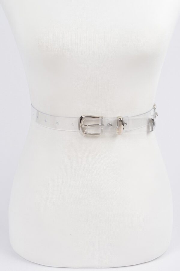 Transparent Chain-Accent Belt - Clear PVC & Iron
