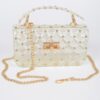 Glossy Studded Crossbody Clutch with Chain