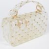 Glossy Studded Crossbody Clutch with Chain