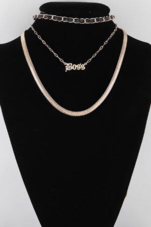 Boss Multi-Layered Statement Necklace – Layered Chains